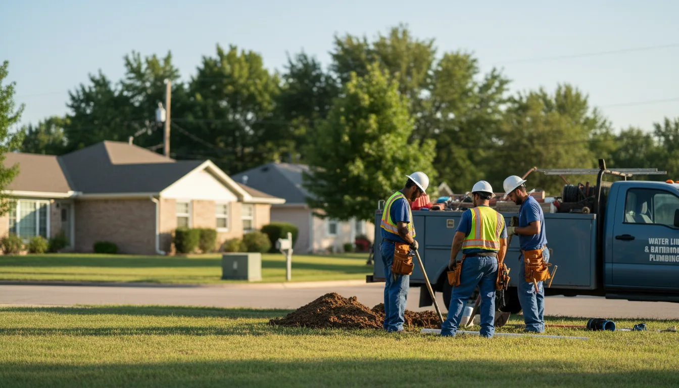 Residential water line and bathroom plumbing service in Manito, IL